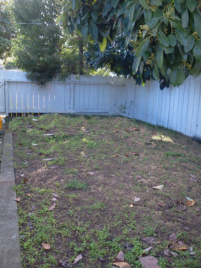 Fenced yard is good for a garden or pets.