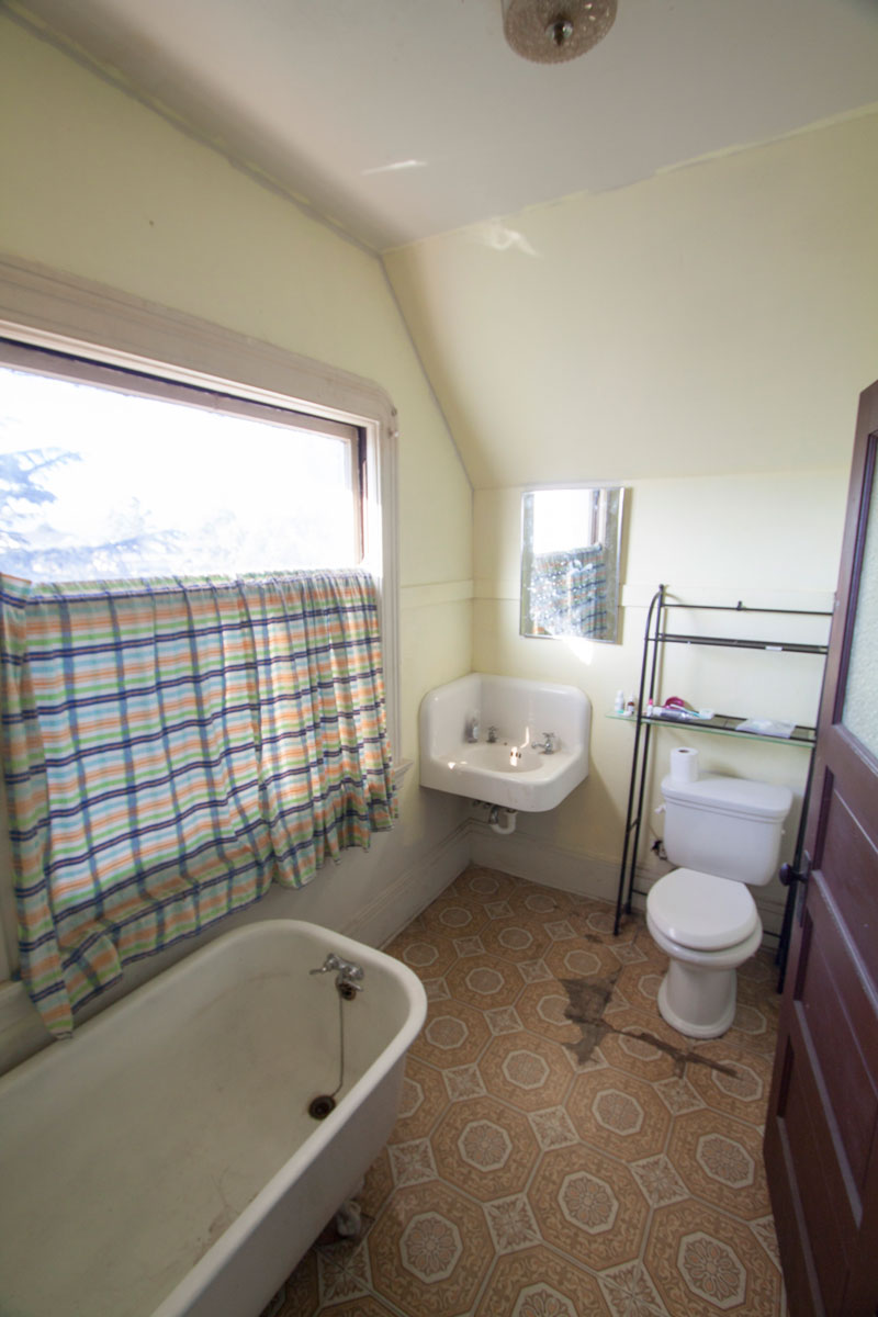 The Bathroom has a great extra long claw foot tub.