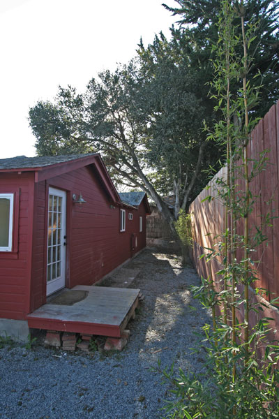 The fenced back yard is private and fenced.