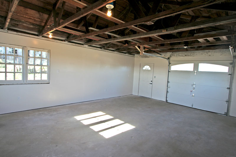 The garage is clean and dry and ready for anything.
