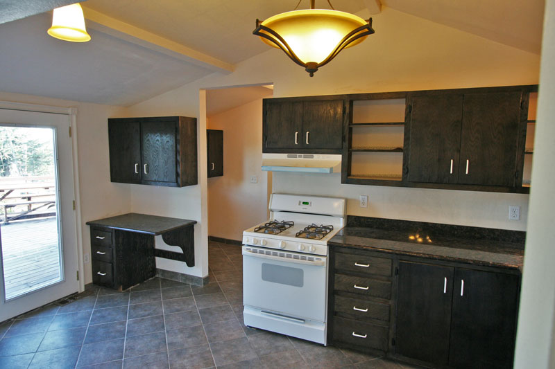 A built-in desk is a great addition to the kitchen.  The kitchen measures 9 x 16